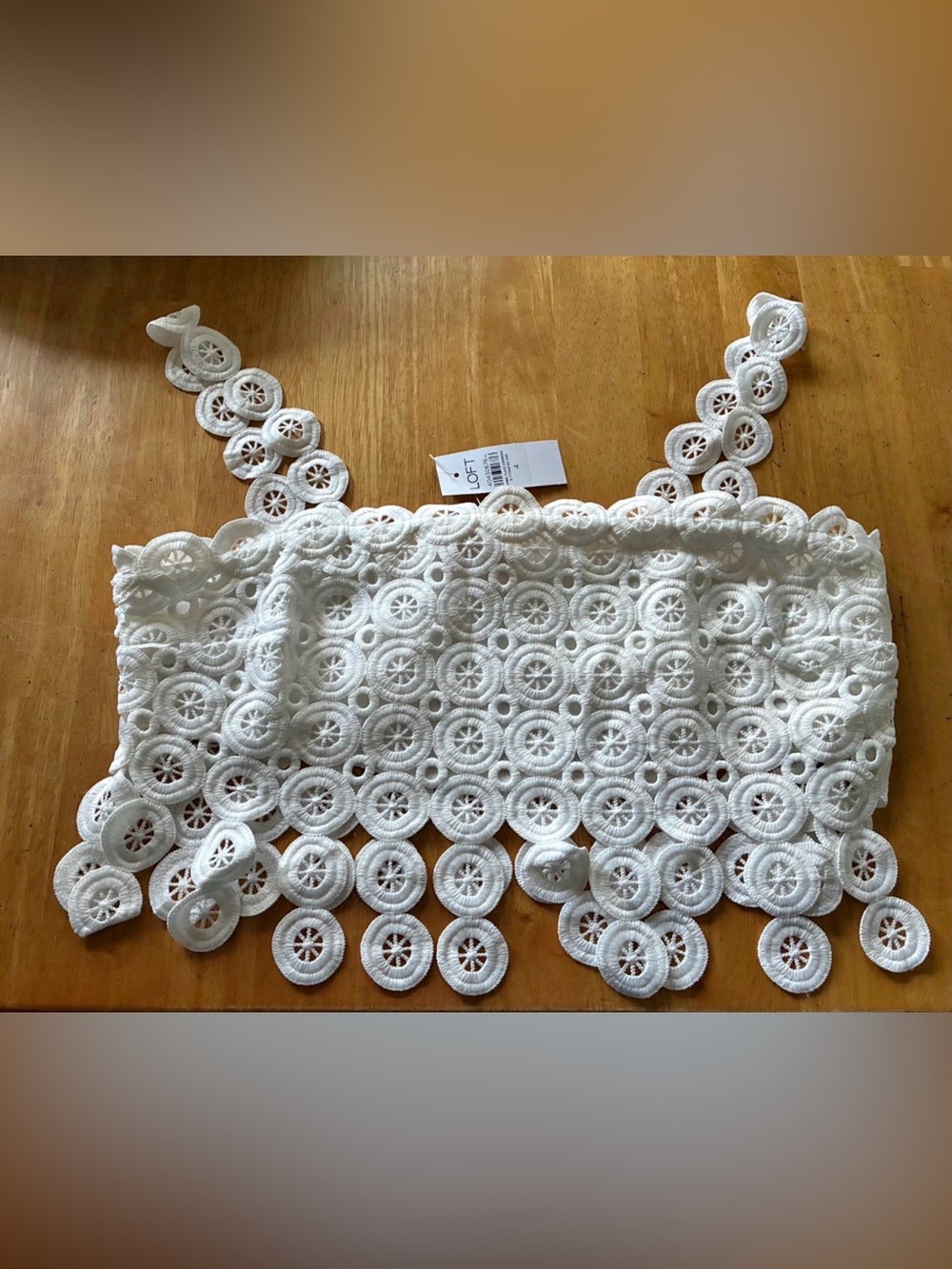 LOFT White Crochet top